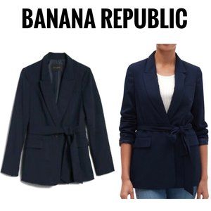 NWT Banana Republic Navy Soft Belted Jacket Size 8